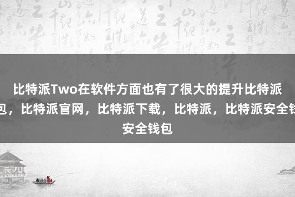 比特派Two在软件方面也有了很大的提升比特派钱包，比特派官网，比特派下载，比特派，比特派安全钱包