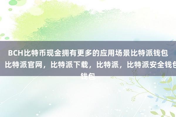 BCH比特币现金拥有更多的应用场景比特派钱包，比特派官网，比特派下载，比特派，比特派安全钱包