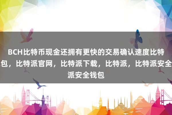 BCH比特币现金还拥有更快的交易确认速度比特派钱包，比特派官网，比特派下载，比特派，比特派安全钱包