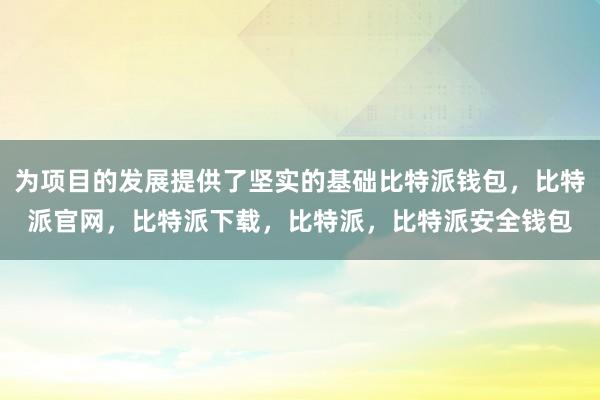 为项目的发展提供了坚实的基础比特派钱包，比特派官网，比特派下载，比特派，比特派安全钱包