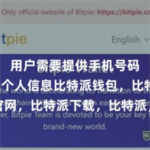 用户需要提供手机号码、邮箱等个人信息比特派钱包，比特派官网，比特派下载，比特派，比特派安全钱包